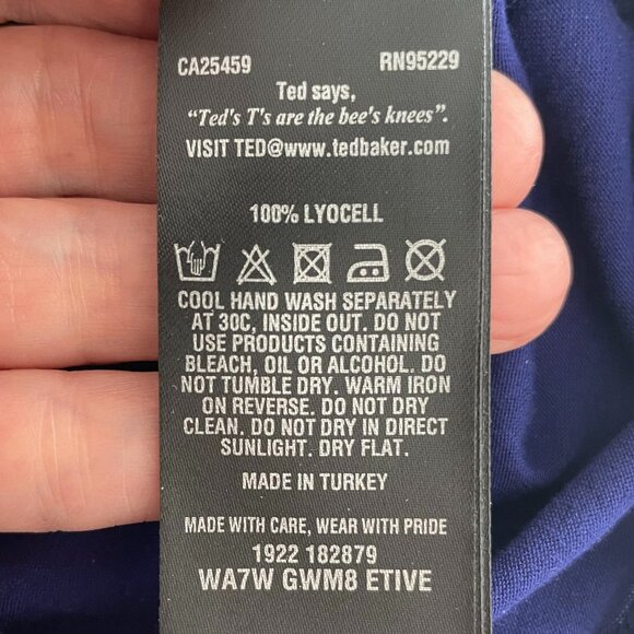 Ted Baker London Short Sleeve Crew Neck 100% Lyocell Top Bold Purple US 4-6/10UK - Picture 8 of 10